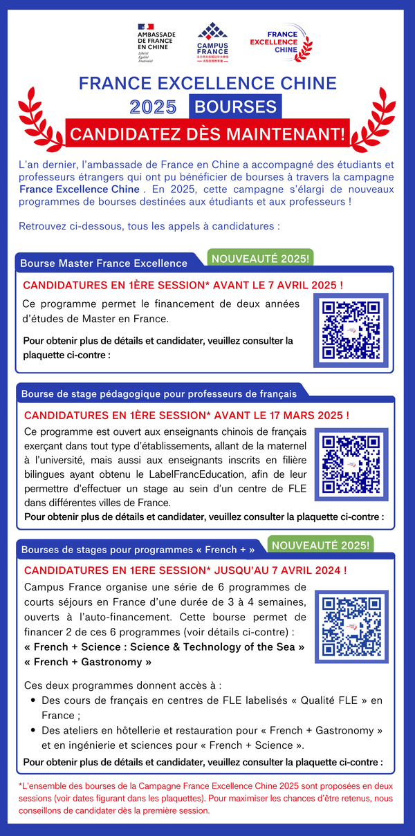 Bourses France Excellence Chine 2025